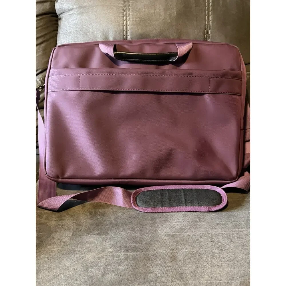 CoolBell Laptop Messenger Bag Unisex Large Plum Multi-Pocket Padded Briefcase